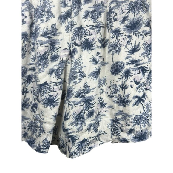Abercrombie & Fitch Linen Blend Shorts M Blue Toile Tropical Print‎ Resort Beach - Picture 10 of 11
